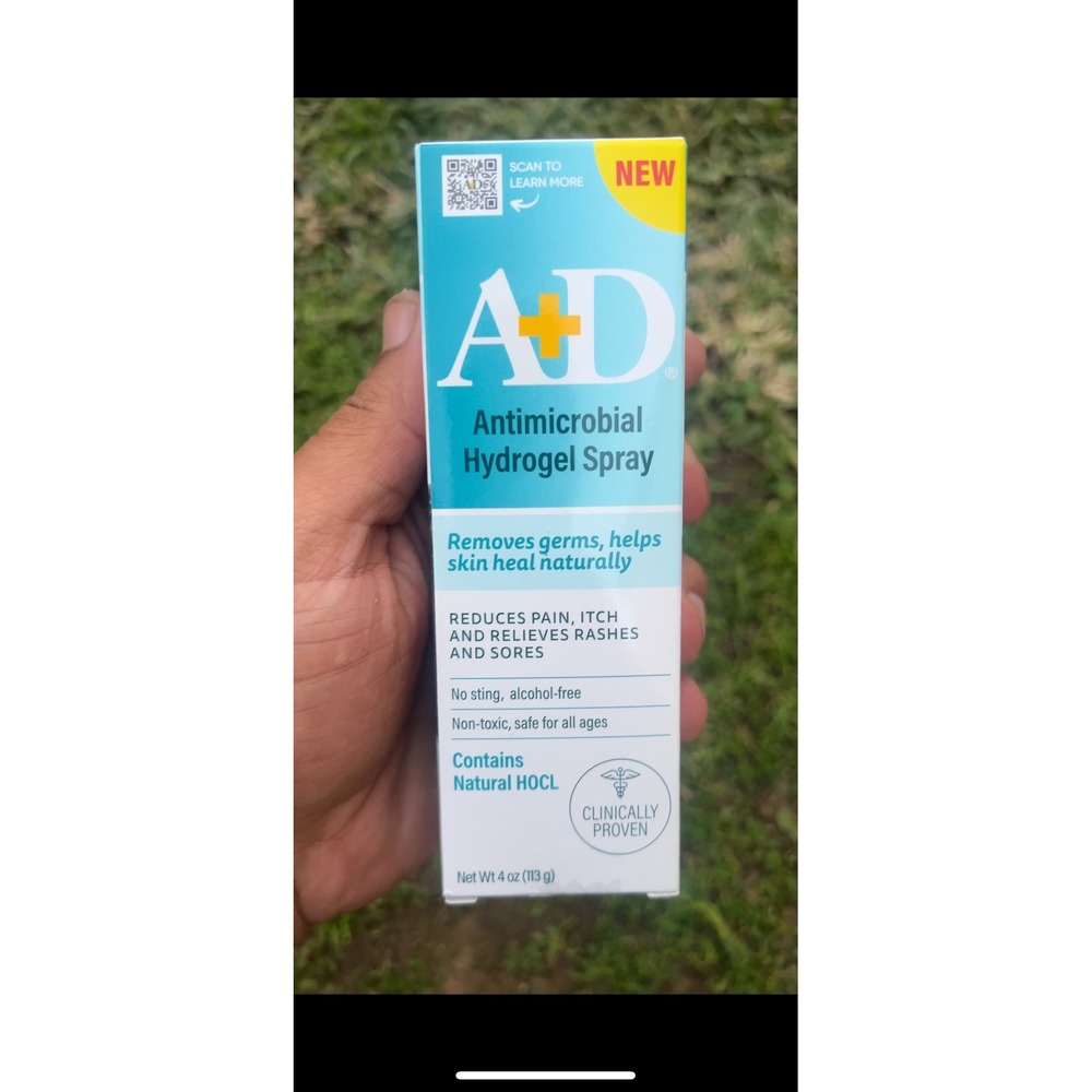 A+D Antimicrobial Hydrogel Spray New 4 oz Clinically Proven Skin Heal‎